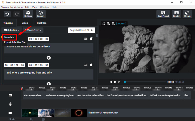 Streamr - AI Video Transcription screenshot
