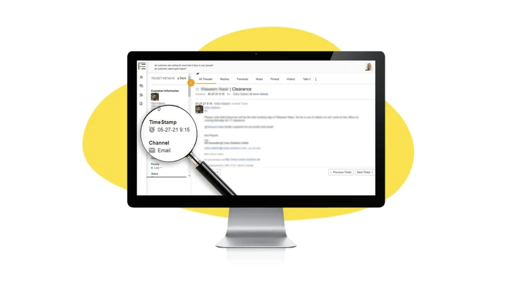 Timestamp and channels on display in the dashboard