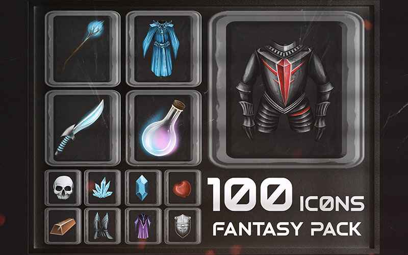 Unity Game Dev Fantasy icons pack for this Unity Asset Store