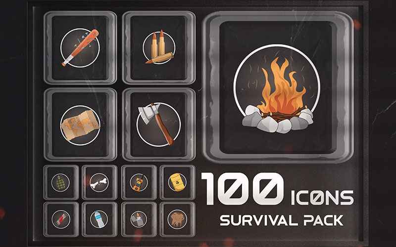 Survival Icons Pack for this Unity Asset Store