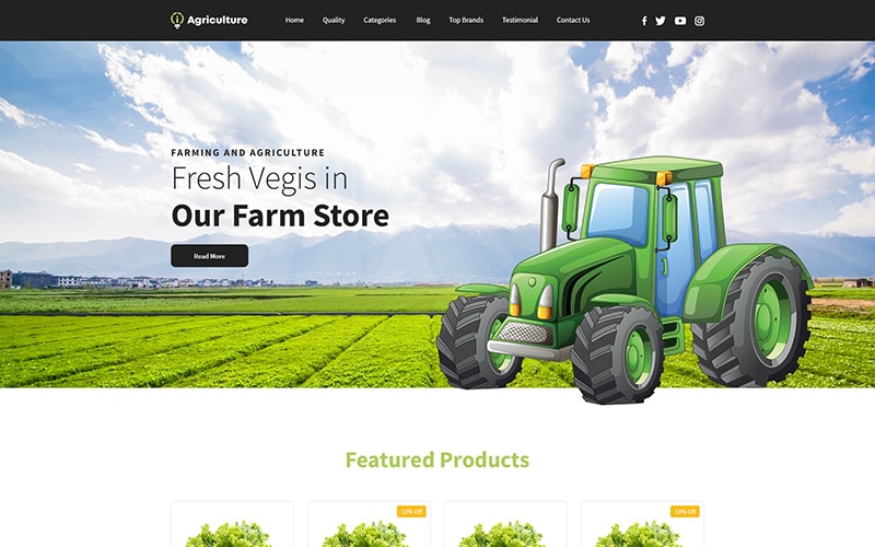A display of agriculture template to make website