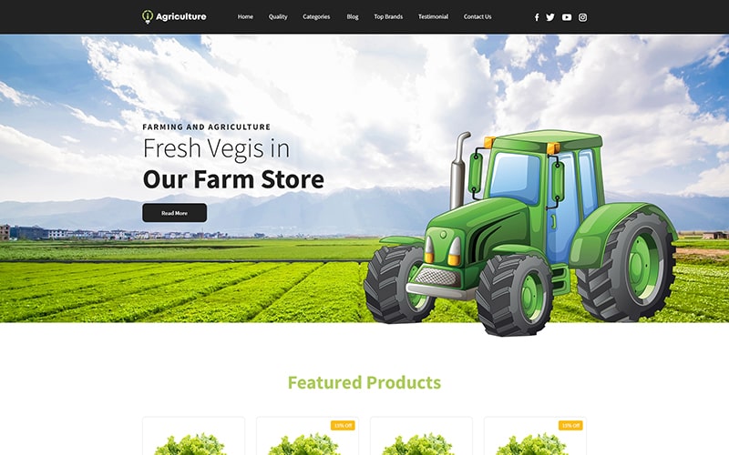 A display of agriculture template to make website - website psd templates to make website from scratch