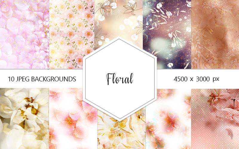 Collage of floral backgrounds for beautiful backgrounds