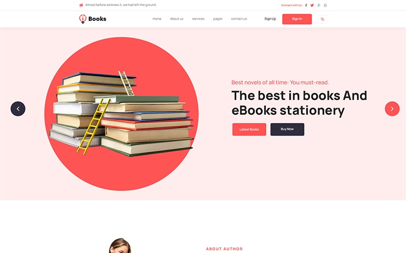 Template of books to make a website using website PSD templates