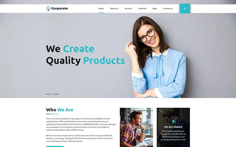 A template of corporate related website