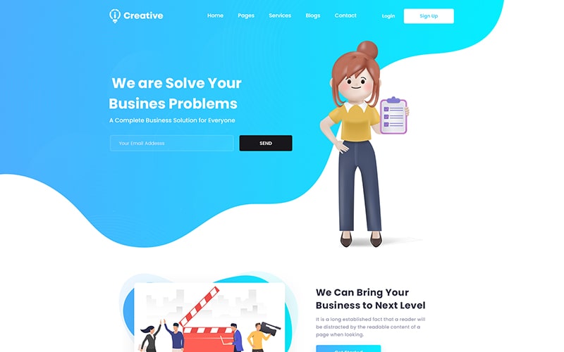 A template related to creativity used for making creative website using website PSD templates