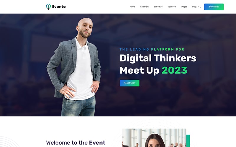 Template related to events planning in website PSD templates