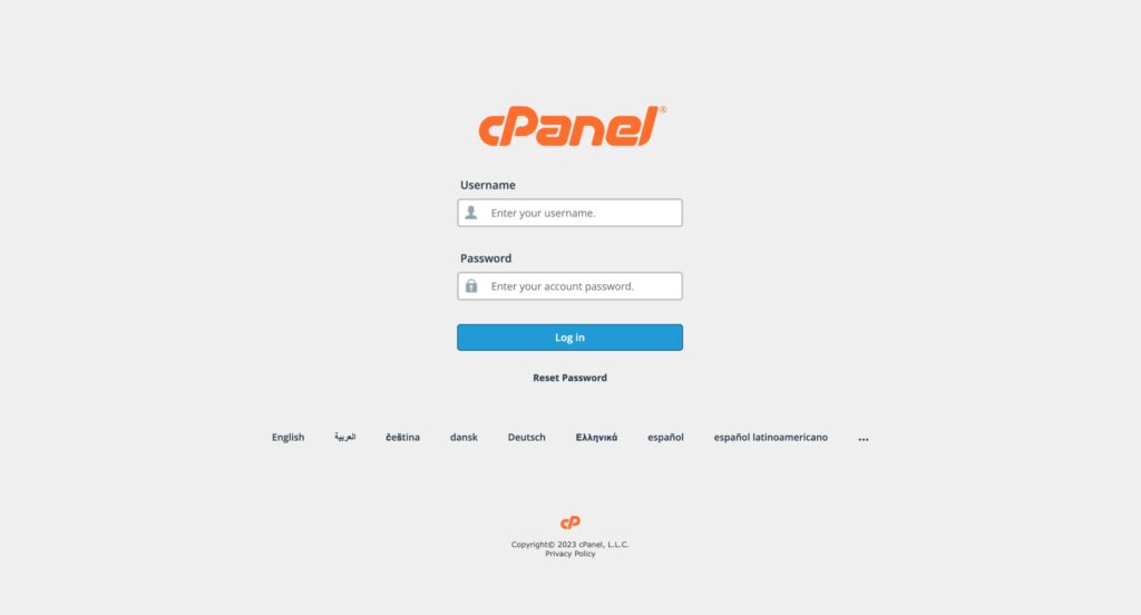 ExcelHost cPanel preview