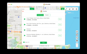 A list of favorite places on Foneazy MockGo