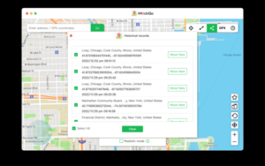 A list of historical records on Foneazy MockGo
