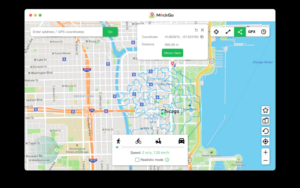 A map with a window of import GPS routes in this ios gps spoofer