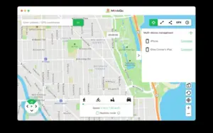 A window of a map with multi device connection