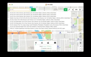 Foneazy MockGo window of a map with search bar in action