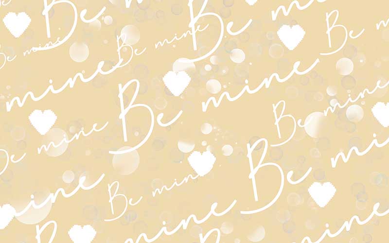 Be mine text with gold background