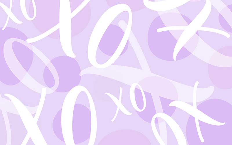 XO text with purple background for beautiful backgrounds