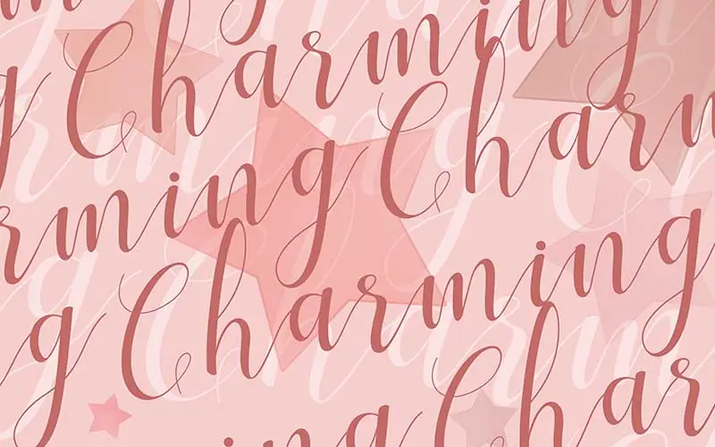 Charming text with pink background and stars for beautiful backgrounds