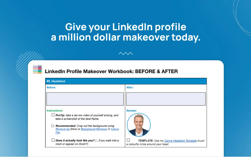 LinkedIn Profile Makeover Workbook Before & After