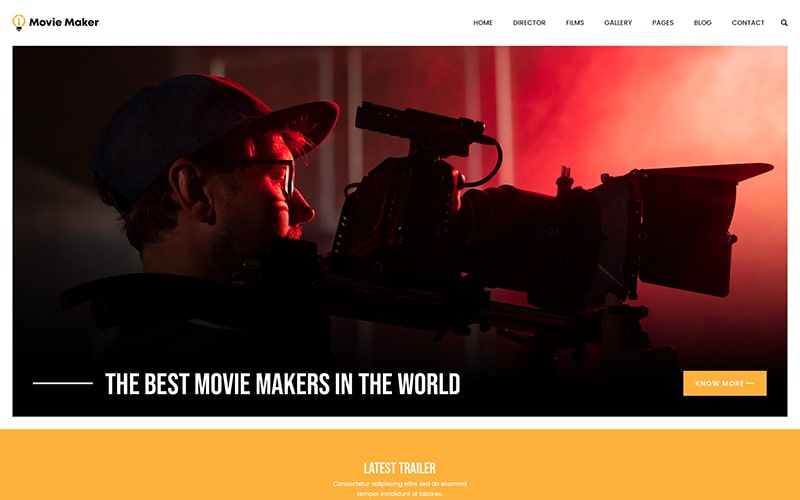 Movie maker template to make movie related websites