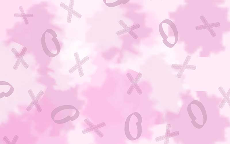 Pink pastel background with XO text
