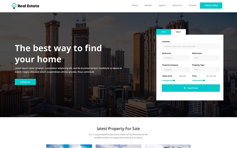 Real estate template by website PSD templates to make websites