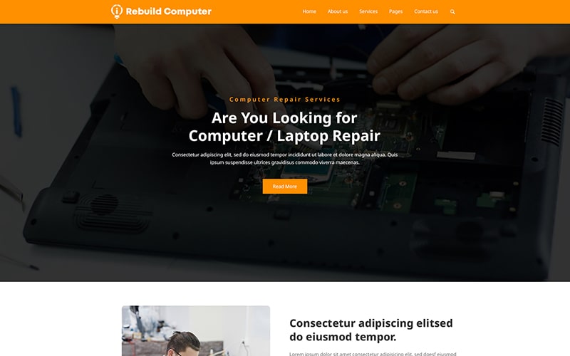 Template by website PSD templates to make computer rebuilding websites