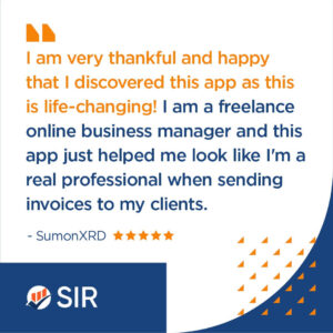 Customer Review For SIR - Simple Invoice and Receipt Maker