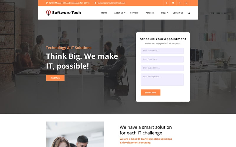 Software tech template to make software related website