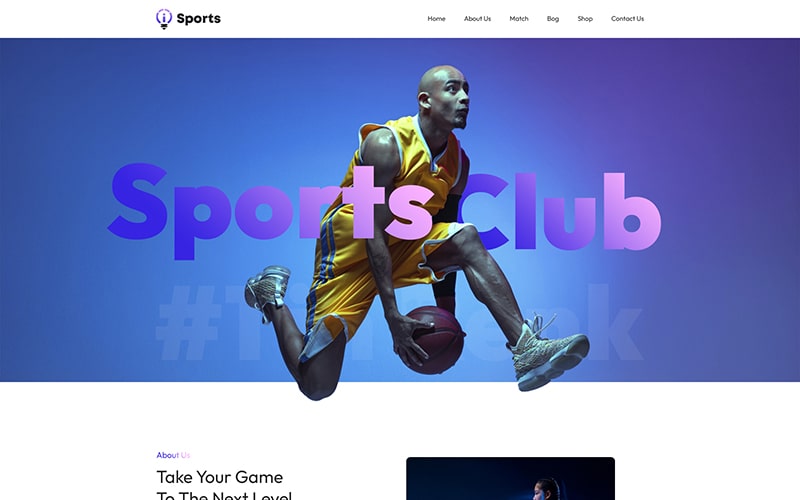 Sports template by website PSD templates to make sports related website