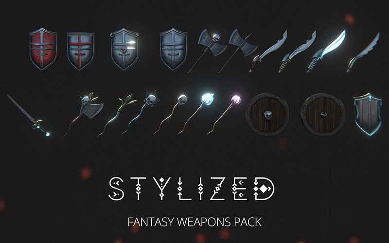 Stylized Medieval Fantasy Weapons in game devlopment