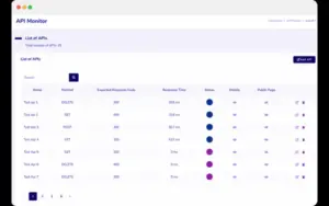 API Monitor window of Updowntime