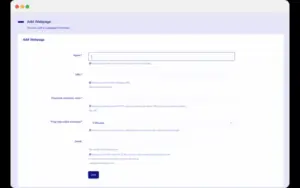 Email window to add emails of webpages