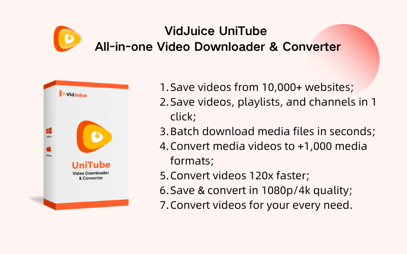 Highlights of this video downloader with product on the side