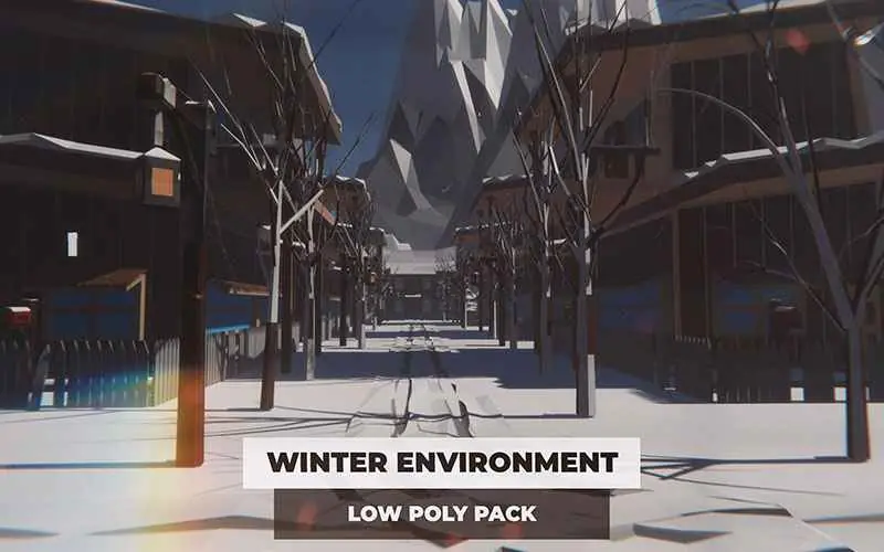 Unity Game Dev Winter Environment Low Poly pack for game development