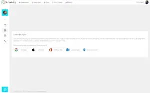 Calendar sync window showing apps that can be integrated with appointment scheduling software