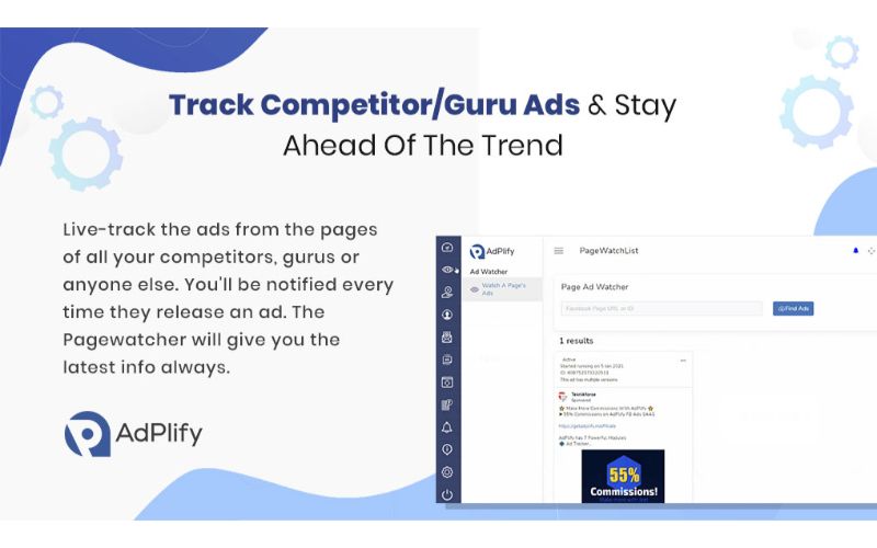 Feature of the product telling to track competitors' ads