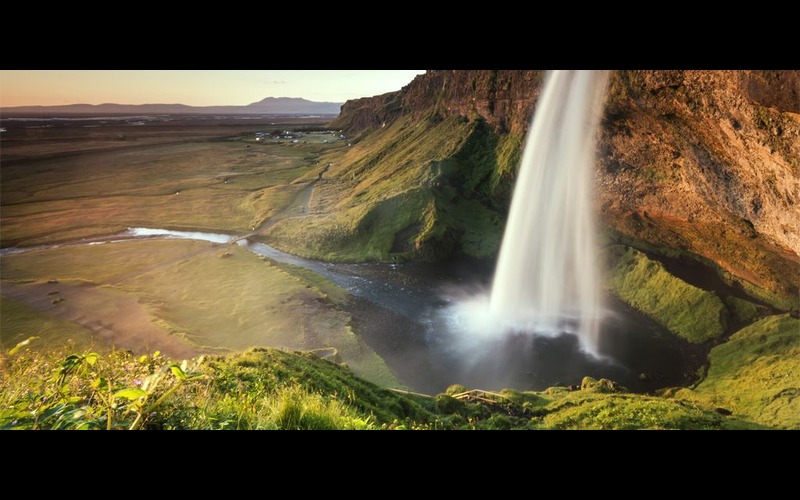 A scenery with waterfall in this background removal tool