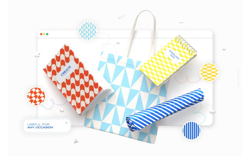 Bags and stationery made out of these Essential Geometric Patterns