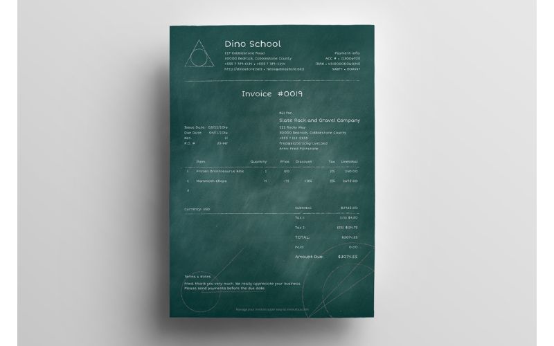 Chalkboard style template in best invoice templates bundle