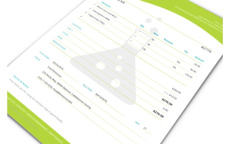 Invoice template mockup