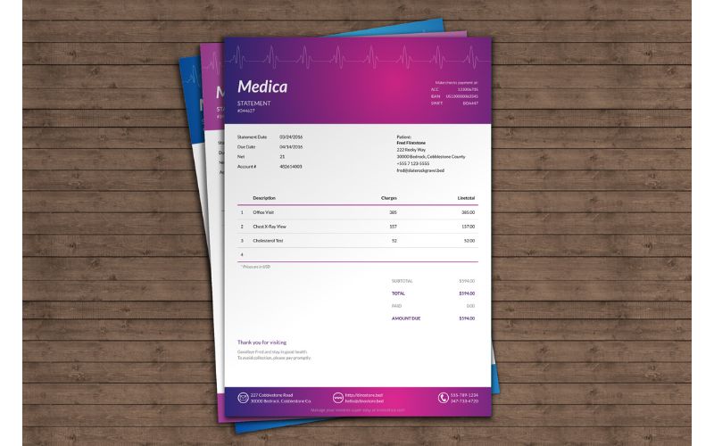 Colorful invoice templates mockup in best invoice templates bundle