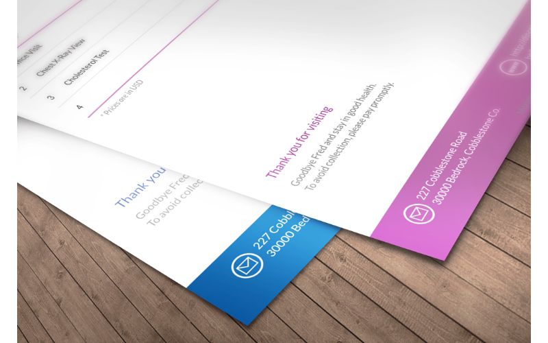 A couple of colored invoice templates
