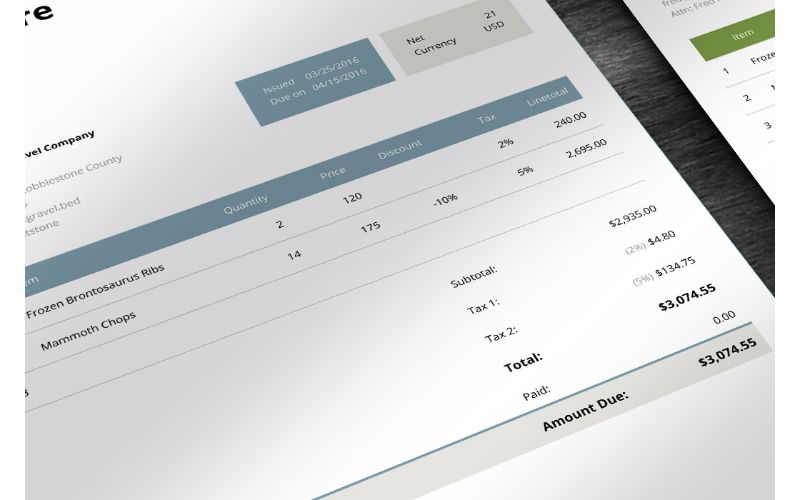 A mockup of invoice template in best invoice templates bundle
