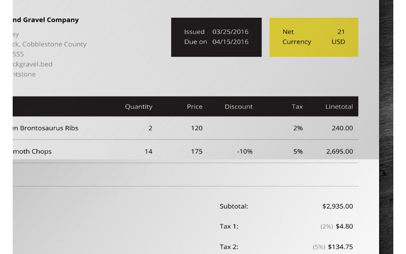 An invoice template mockup in best invoice templates bundle