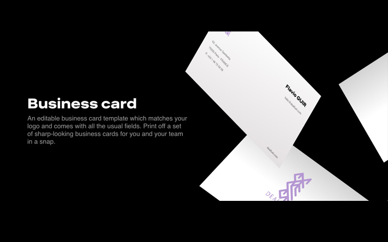A brief description about business card in this dynamic logo creator tool
