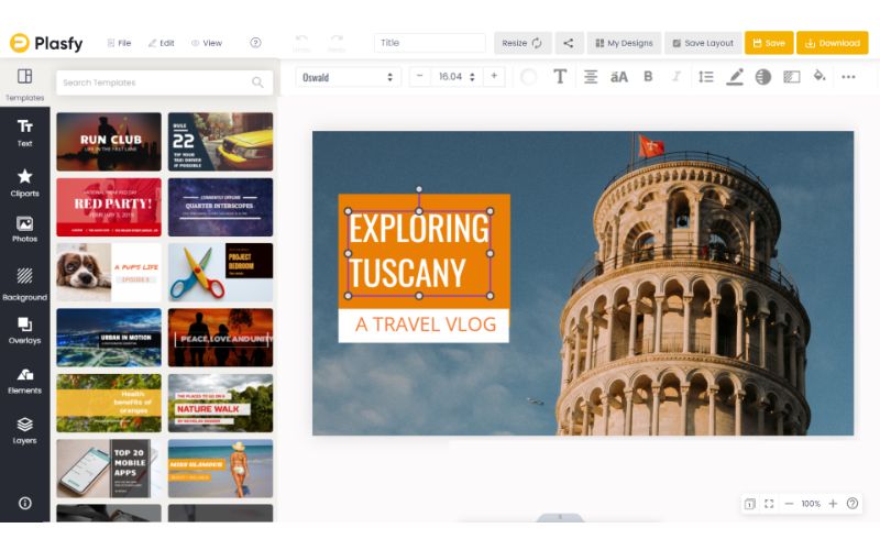 Graphic Design Template library with 17000+ templates. plasfy review