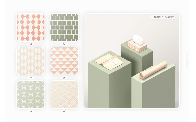 Stationery made with retro seamless designs