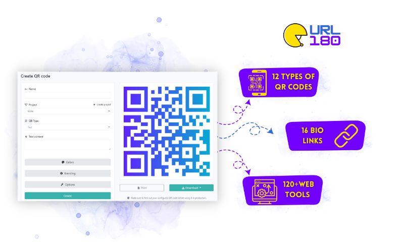 Feature of this Digital Marketing tool with screenshot and a QR code