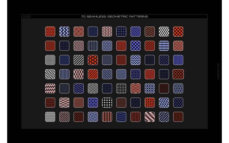Collection of seamless designs in this bundle