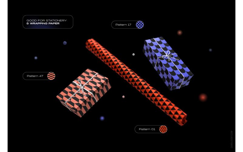 Wrapping paper made with Vibrant Geometric Patterns
