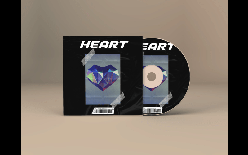 Artwork Mockuo Of 3D Love Shapes - Iridescent Heart
